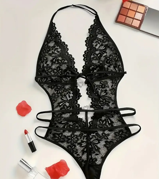 Velvette | Body avec dentelle, cœurs et diamants
